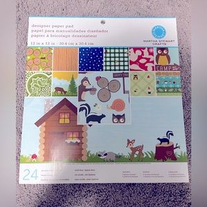 Martha Stewart Designer Paper Pad for Scrapbook and Crafting - Camping Theme